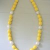 Pale Yellow Necklace, Daffodil Yellow, Beaded Necklace, Yellow Beaded Necklace, Vintage Necklace, Daffodils, Pale Yellow