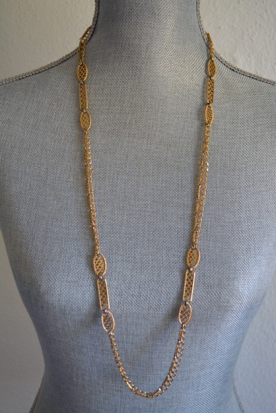 Gold Trifari Necklace, Trifari, Trifari Necklace, Trifari Jewelry, Signed Costume Jewelry, Signed Vintage Jewelry, Long Necklace, Long Gold Necklace