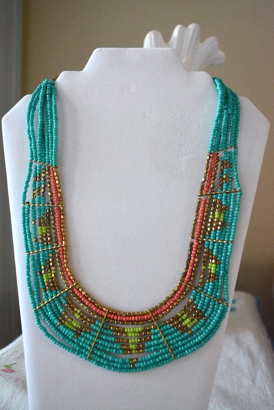 Turquoise Beaded Necklace, Beaded Necklace, Turquoise Necklace